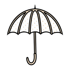 A minimalist vector illustration of an umbrella with a dotted pattern, perfect for weather-related designs or print materials