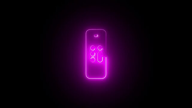 Glowing neon Controller icon isolated on black background. HD Video motion graphic animation