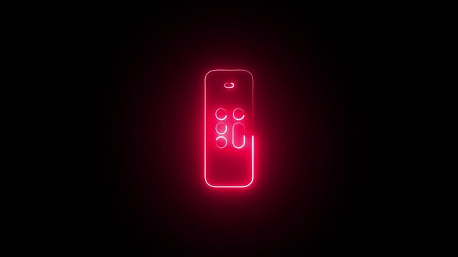 Glowing neon Controller icon isolated on black background. HD Video motion graphic animation