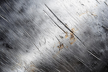 Textured metallic surface with scratches and rust in natural light