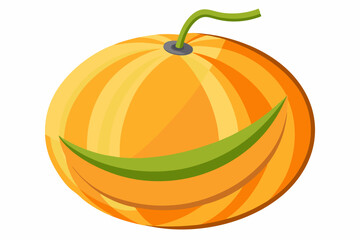 Orange cantaloupe melon isolated on a white background