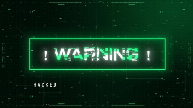 warning sign, hacker attack, animated hud display background, 4k backdrop wallpaper