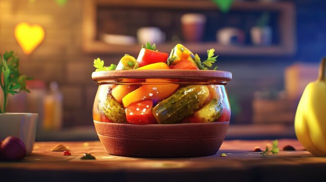 Pickled jonjoli served in a rustic dish vibrant appetizer for gourmet dining