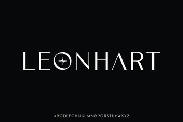 Obraz premium Elegant minimalist sans serif alphabet display font vector modern style