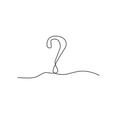 Question mark one line drawing 