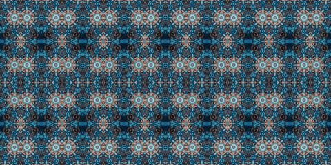 Seamless kaleidoscope pattern. The texture of the woven pattern. Endless pattern