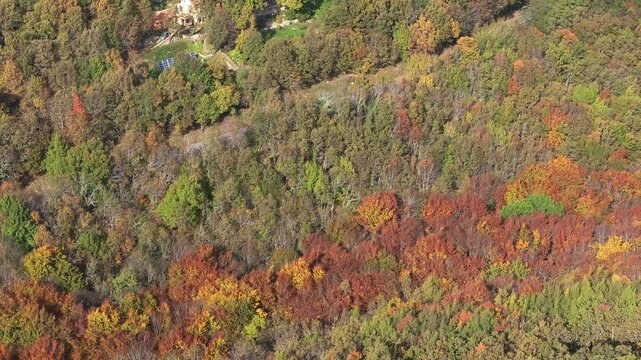 Drone view of Col de Vence in the clouds in Provence