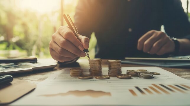 Financial analyst with cost of capital breakdown chart, highlighting debt components