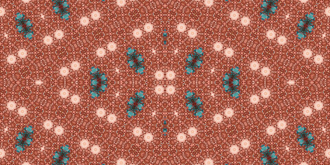 Seamless kaleidoscope pattern. The texture of the woven pattern. Endless pattern