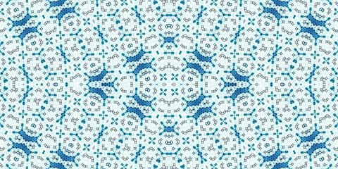 Seamless kaleidoscope pattern. The texture of the woven pattern. Endless pattern