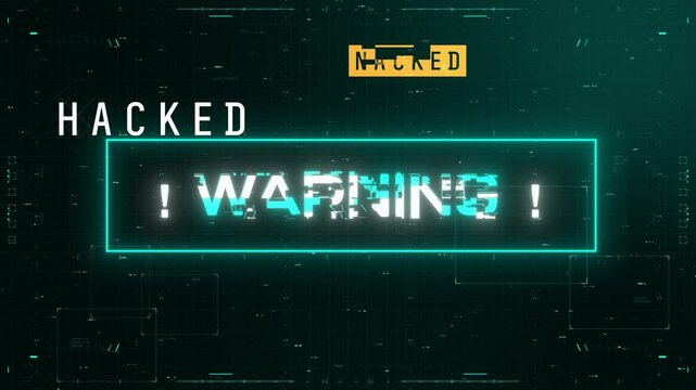 warning sign, hacker attack, animated hud display background, 4k backdrop wallpaper
