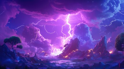 Dramatic lightning illuminating the sky as a powerful storm approaches capturing the essence of nature s fury