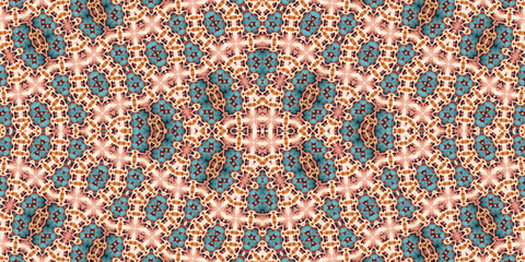 Seamless kaleidoscope pattern. The texture of the woven pattern. Endless pattern