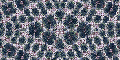 Seamless kaleidoscope pattern. The texture of the woven pattern. Endless pattern
