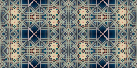 Seamless kaleidoscope pattern. The texture of the woven pattern. Endless pattern