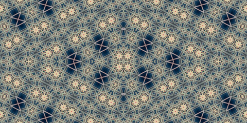 Seamless kaleidoscope pattern. The texture of the woven pattern. Endless pattern