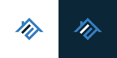 E Letter initial Real Estate, architecture, construction Logo.