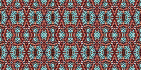 Seamless kaleidoscope pattern. The texture of the woven pattern. Endless pattern