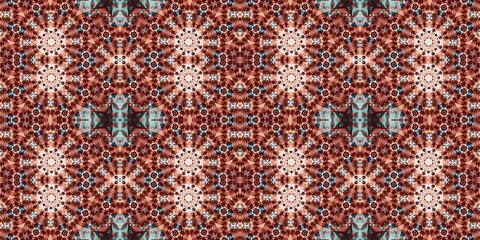 Seamless kaleidoscope pattern. The texture of the woven pattern. Endless pattern