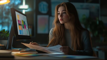 The Woman at Computer Desk