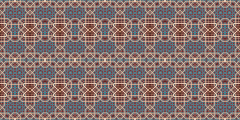 Seamless kaleidoscope pattern. The texture of the woven pattern. Endless pattern