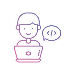 Software Developer vector icon stock illustration