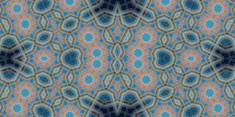 Seamless kaleidoscope pattern. The texture of the woven pattern. Endless pattern