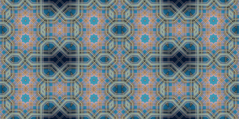 Seamless kaleidoscope pattern. The texture of the woven pattern. Endless pattern