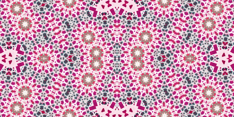 Seamless kaleidoscope pattern. The texture of the woven pattern. Endless pattern