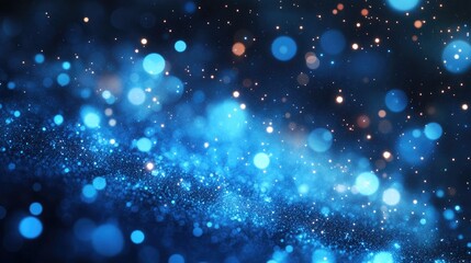 Obraz premium Vibrant Abstract Visual Featuring Striking Blue Lights and Dreamy Bokeh Effects, Creating a Hypnotic Background. Ideal for Technology Presentations, Artistic Projects, and Digital Creations