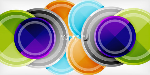 Abstract background - multicolored circles, trendy minimal geometric design, vector illustration