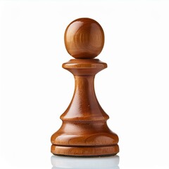 Classic Wooden Chess Pawn white background 