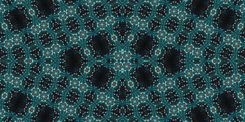Seamless kaleidoscope pattern. The texture of the woven pattern. Endless pattern