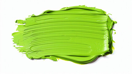 Vibrant Lime Green Brushstroke, a lively and textured splash of lime green conveying energy and freshness against a clean white backdrop, ideal for modern design applications