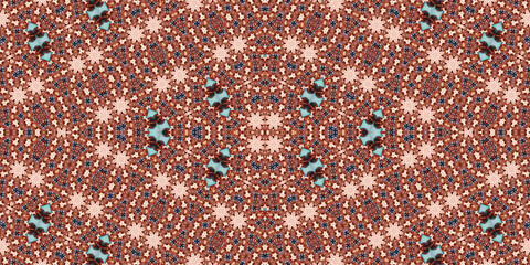 Seamless kaleidoscope pattern. The texture of the woven pattern. Endless pattern
