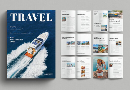 Travel Magazine Template Design Layout