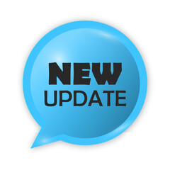 blue cool modern sticker with new update text in window dialog style