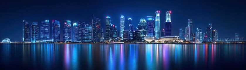 Fototapeta premium Abstract hydro-powered cityscape with futuristic architecture and vibrant energy flowing through urban landscapes.