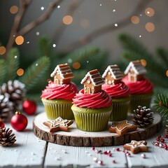 Whimsical Gingerbread Cupcake Creations