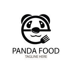 panda food logo design vector