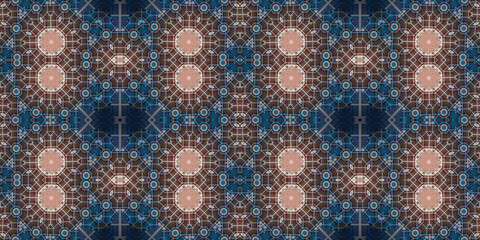Seamless kaleidoscope pattern. The texture of the woven pattern. Endless pattern