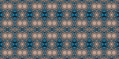 Fototapeta premium Seamless kaleidoscope pattern. The texture of the woven pattern. Endless pattern