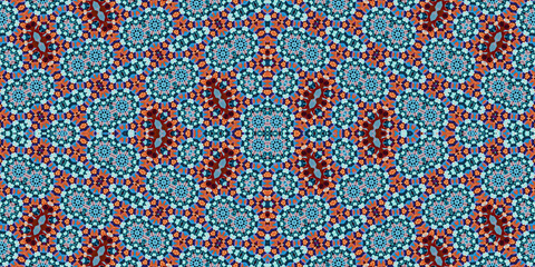 Seamless kaleidoscope pattern. The texture of the woven pattern. Endless pattern