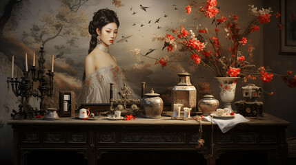 woman in a restaurant