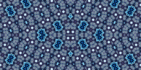 Seamless kaleidoscope pattern. The texture of the woven pattern. Endless pattern