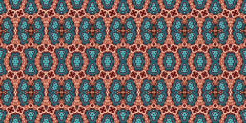 Seamless kaleidoscope pattern. The texture of the woven pattern. Endless pattern