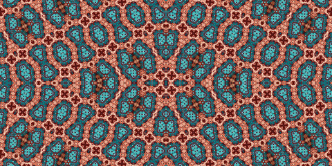 Seamless kaleidoscope pattern. The texture of the woven pattern. Endless pattern