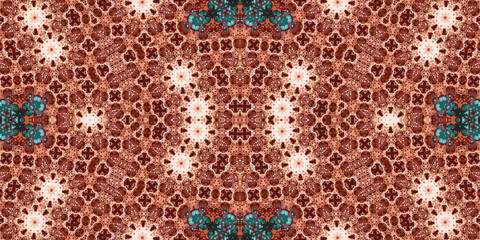 Seamless kaleidoscope pattern. The texture of the woven pattern. Endless pattern