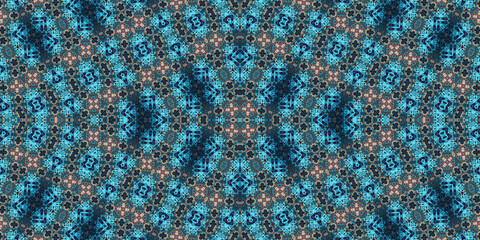 Seamless kaleidoscope pattern. The texture of the woven pattern. Endless pattern