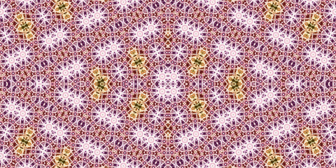 Seamless kaleidoscope pattern. The texture of the woven pattern. Endless pattern